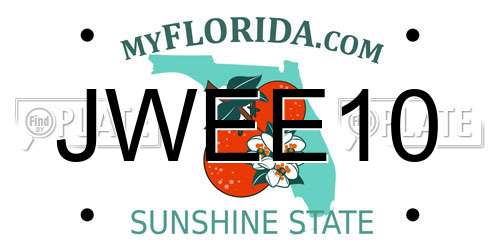 JWEE10 Florida License Plate