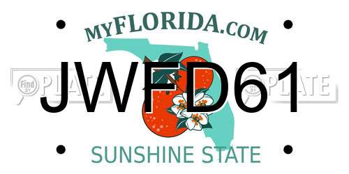JWFD61 Florida License Plate