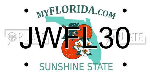 JWFL30 Florida License Plate