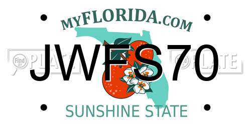 JWFS70 Florida License Plate