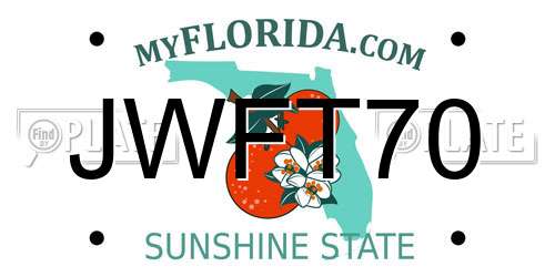 JWFT70 Florida License Plate