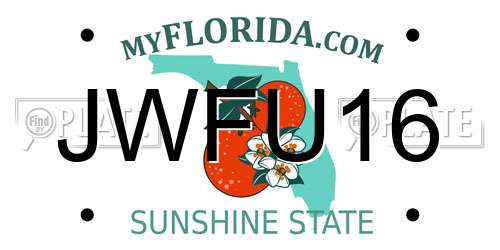 JWFU16 Florida License Plate