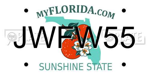 JWFW55 Florida License Plate