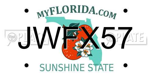 JWFX57 Florida License Plate