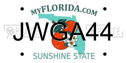 JWGA44 Florida License Plate