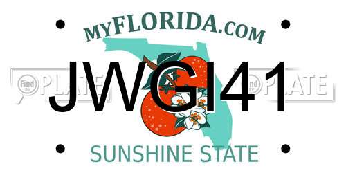 JWGI41 Florida License Plate