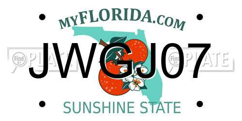 JWGJ07 Florida License Plate