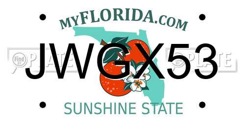 JWGX53 Florida License Plate