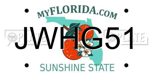 JWHG51 Florida License Plate