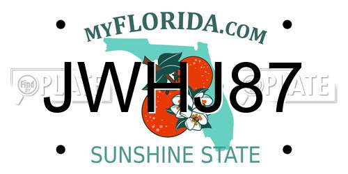 JWHJ87 Florida License Plate