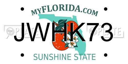JWHK73 Florida License Plate