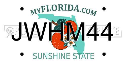 JWHM44 Florida License Plate
