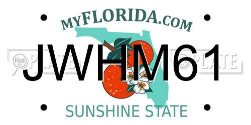 JWHM61 Florida License Plate