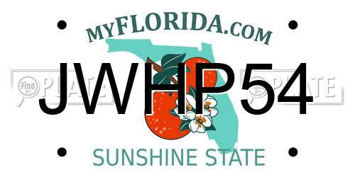 JWHP54 Florida License Plate