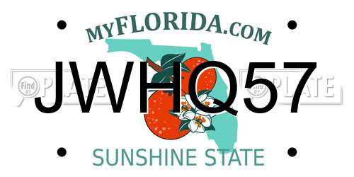 JWHQ57 Florida License Plate