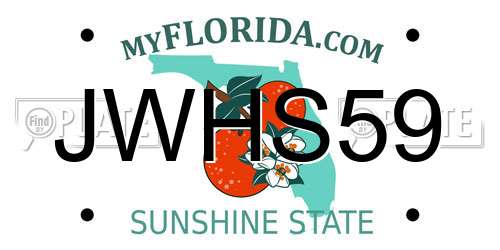 JWHS59 Florida License Plate