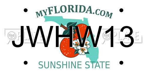 JWHW13 Florida License Plate