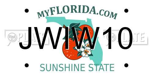 JWIW10 Florida License Plate
