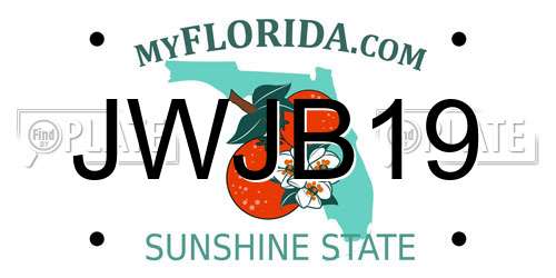 JWJB19 Florida License Plate