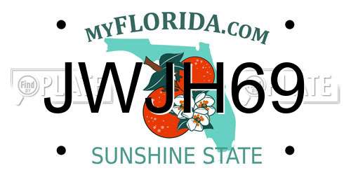 JWJH69 Florida License Plate