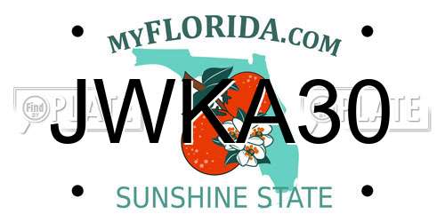 JWKA30 Florida License Plate