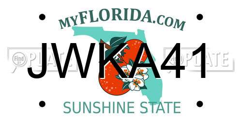 JWKA41 Florida License Plate