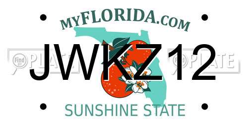 JWKZ12 Florida License Plate
