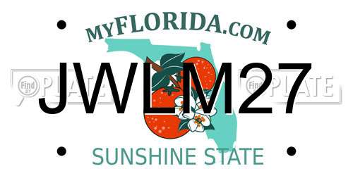 JWLM27 Florida License Plate