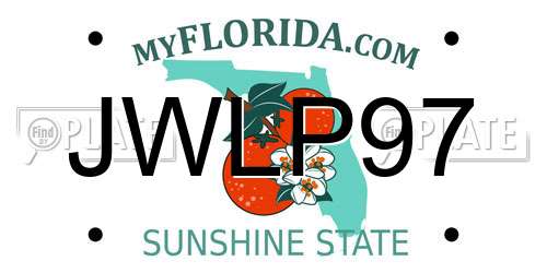 JWLP97 Florida License Plate