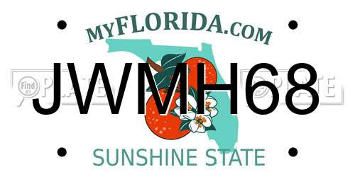 JWMH68 Florida License Plate