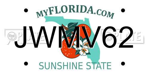 JWMV62 Florida License Plate