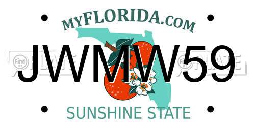 JWMW59 Florida License Plate