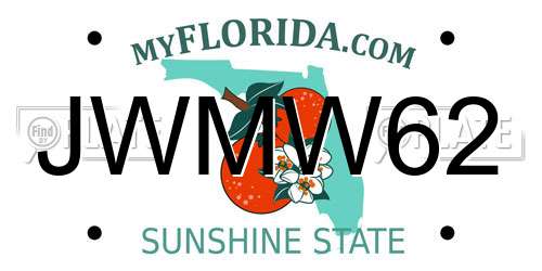 JWMW62 Florida License Plate