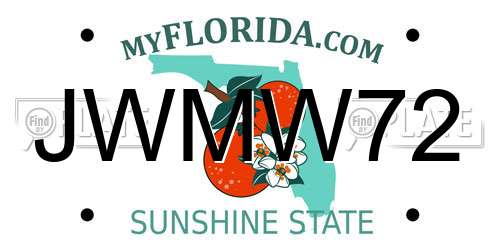 JWMW72 Florida License Plate