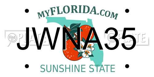 JWNA35 Florida License Plate