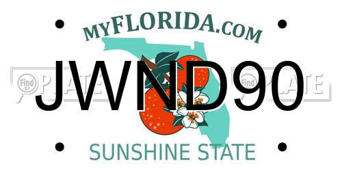 JWND90 Florida License Plate