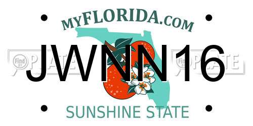 JWNN16 Florida License Plate