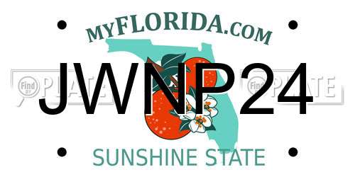 JWNP24 Florida License Plate