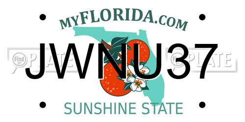 JWNU37 Florida License Plate