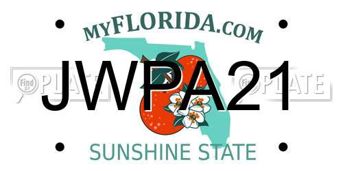 JWPA21 Florida License Plate