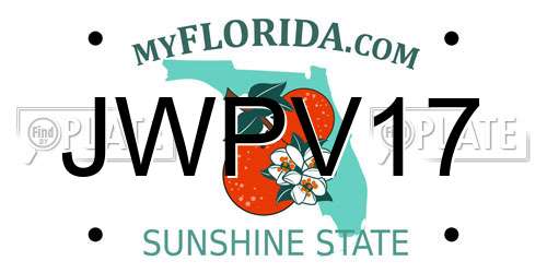 JWPV17 Florida License Plate