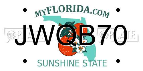 JWQB70 Florida License Plate