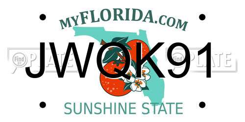 JWQK91 Florida License Plate