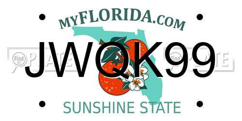 JWQK99 Florida License Plate