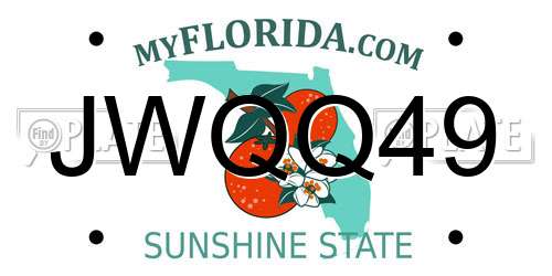 JWQQ49 Florida License Plate