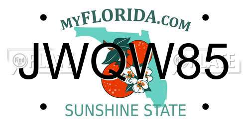 JWQW85 Florida License Plate