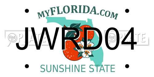 JWRD04 Florida License Plate