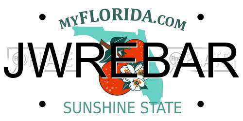 JWREBAR Florida License Plate