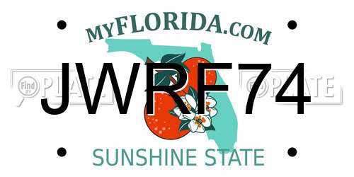 JWRF74 Florida License Plate