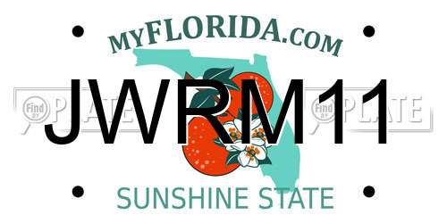 JWRM11 Florida License Plate